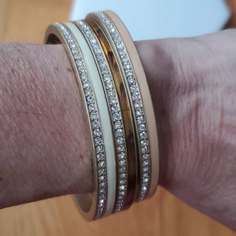 Lia Sophia Trio Bangle Bracelet Set NWT